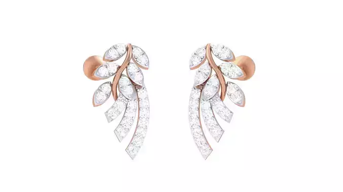 High Jewelry Diamond Earrings 3dm stl renders details