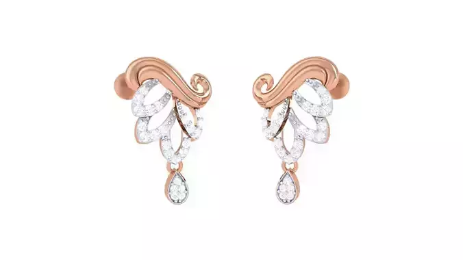 High Jewelry Diamond Earrings 3dm stl renders details