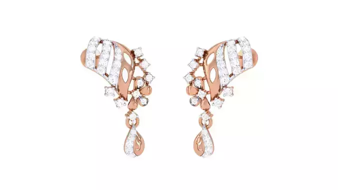 High Jewelry Diamond Earrings 3dm stl renders details