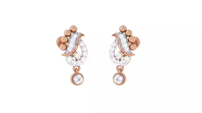 High Jewelry Diamond Earrings 3dm stl renders details