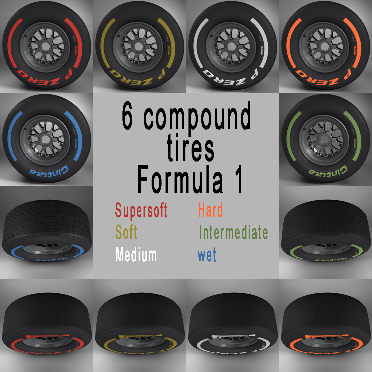 F1 tire collection 3D model_2