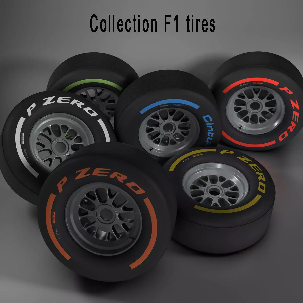 F1 tire collection 3D model_0
