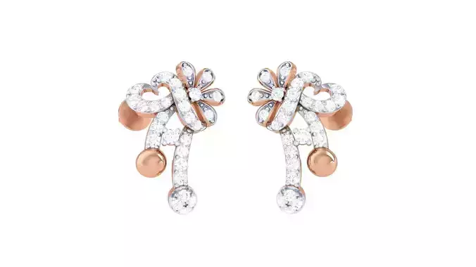 High Jewelry Diamond Earrings 3dm stl renders details