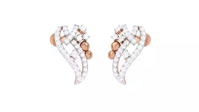 High Jewelry Diamond Earrings 3dm stl renders details
