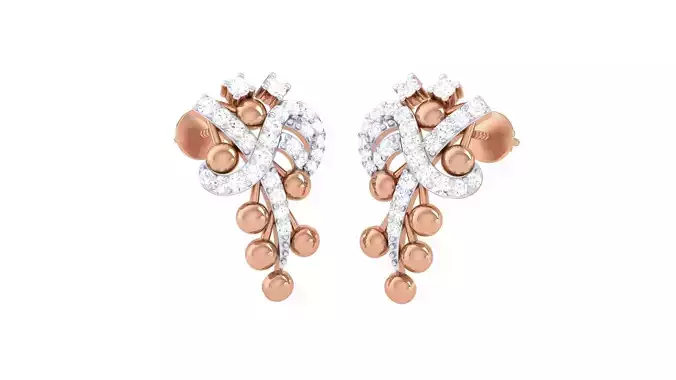 Beads High Jewelry Diamond Earrings 3dm stl renders details