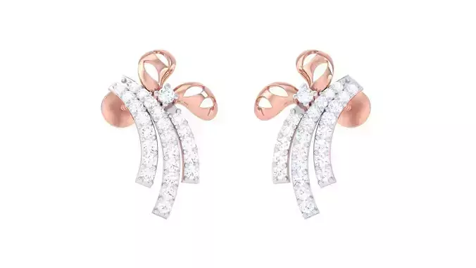 High Jewelry Diamond Earrings 3dm stl renders details