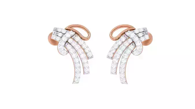 High Jewelry Diamond Earrings 3dm stl renders details