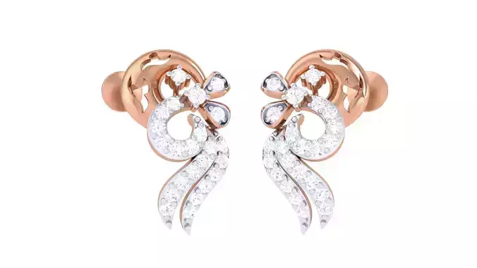 High Jewelry Diamond Earrings 3dm stl renders details