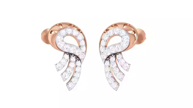 High Jewelry Diamond Earrings 3dm stl renders details