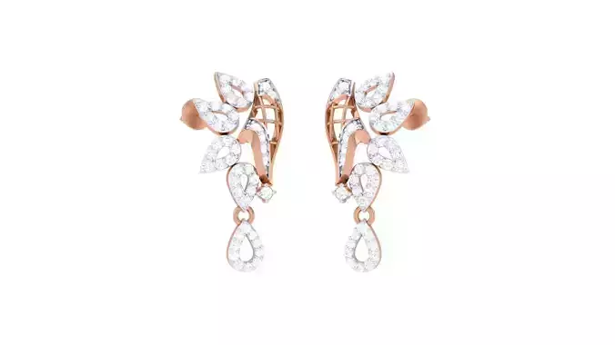 High Jewelry Diamond Earrings 3dm stl renders details