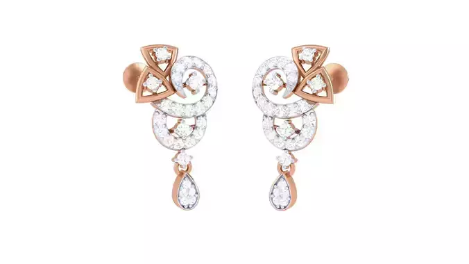 High Jewelry Diamond Earrings 3dm stl renders details