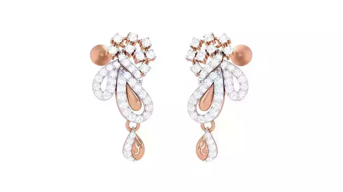 High Jewelry Diamond Earrings 3dm stl renders details