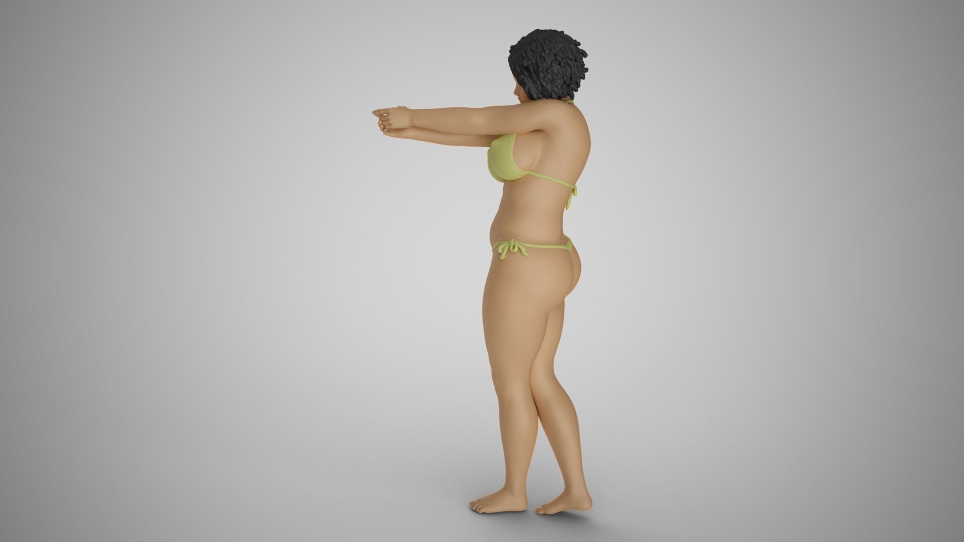 Girl Making her Hand Like a Gun 3D print model_20