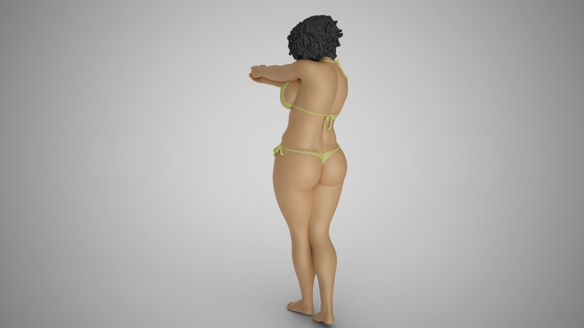 Girl Making her Hand Like a Gun 3D print model_21