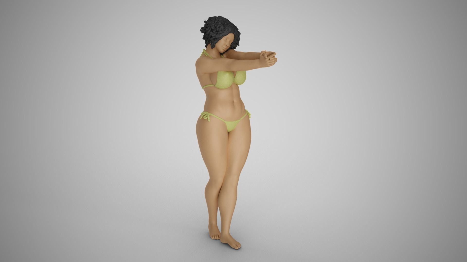 Girl Making her Hand Like a Gun 3D print model_14