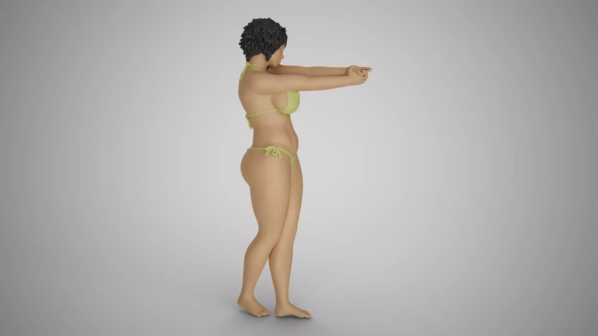 Girl Making her Hand Like a Gun 3D print model_0