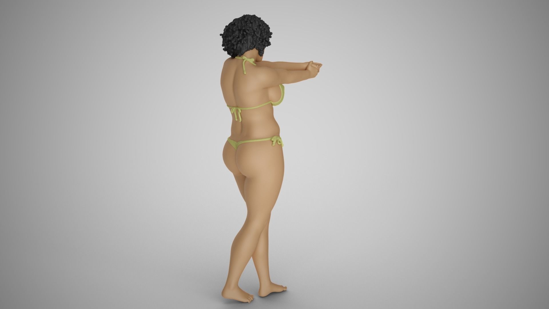 Girl Making her Hand Like a Gun 3D print model_12