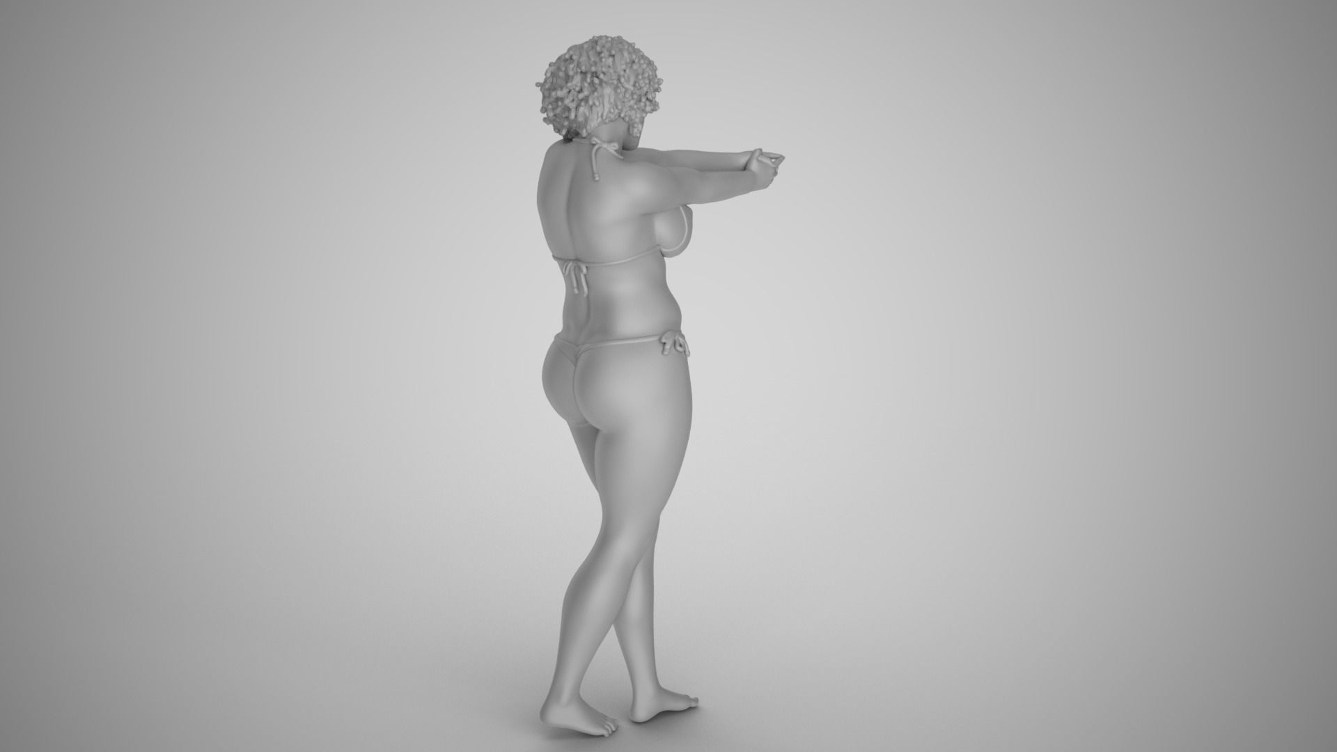 Girl Making her Hand Like a Gun 3D print model_3