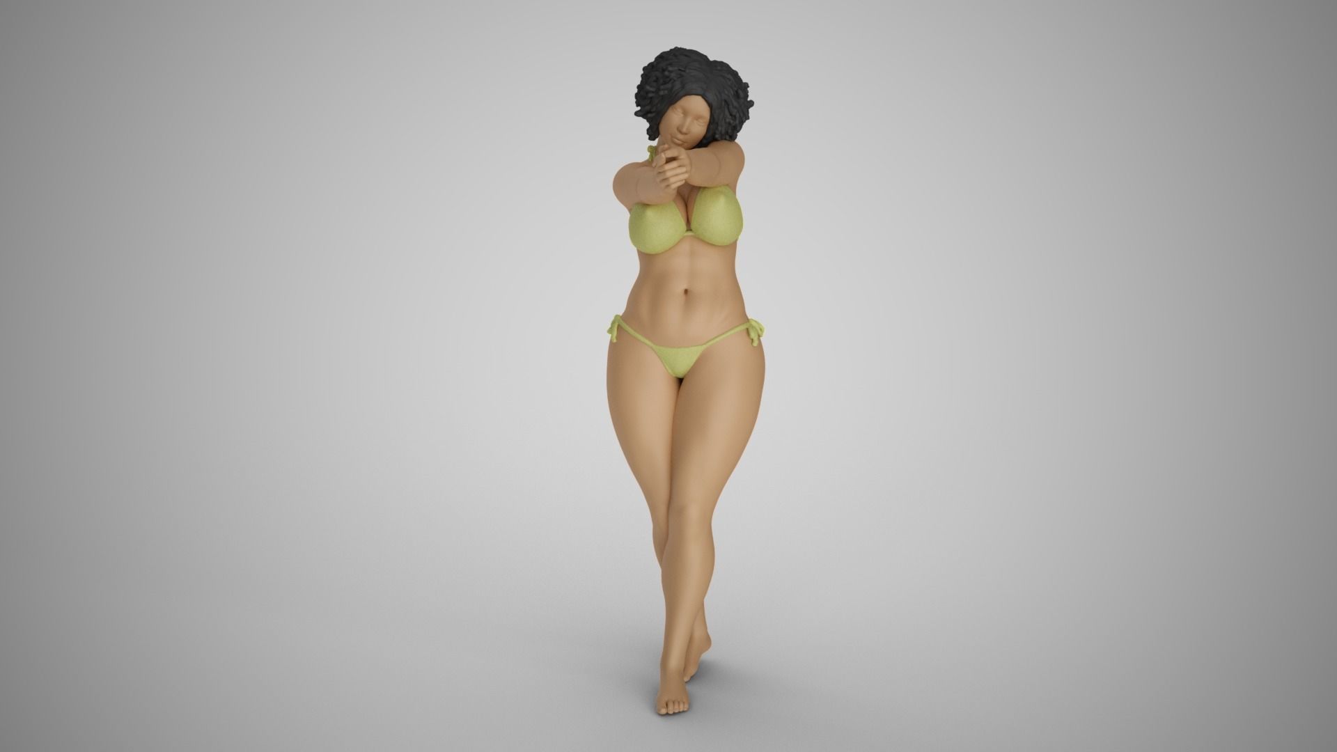 Girl Making her Hand Like a Gun 3D print model_19