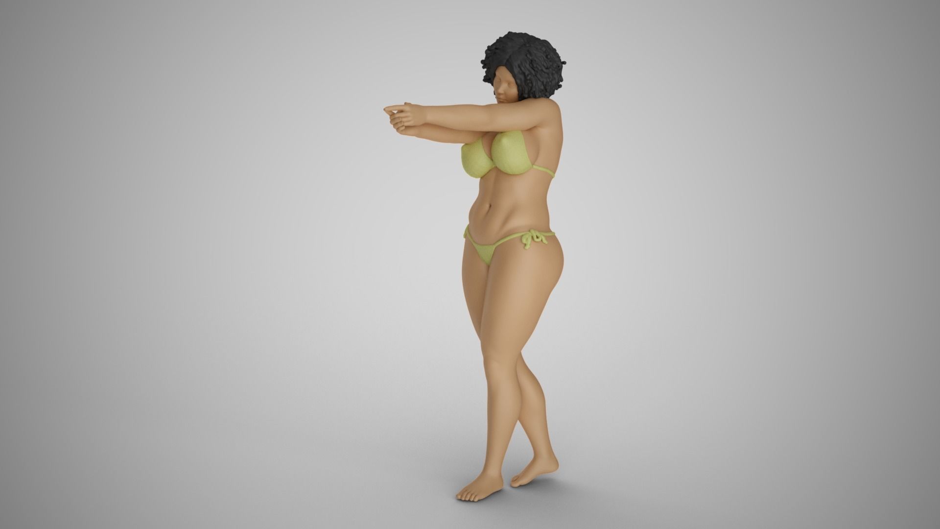 Girl Making her Hand Like a Gun 3D print model_8