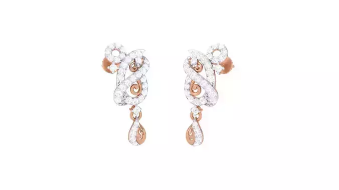 High Jewelry Diamond Earrings 3dm stl renders details