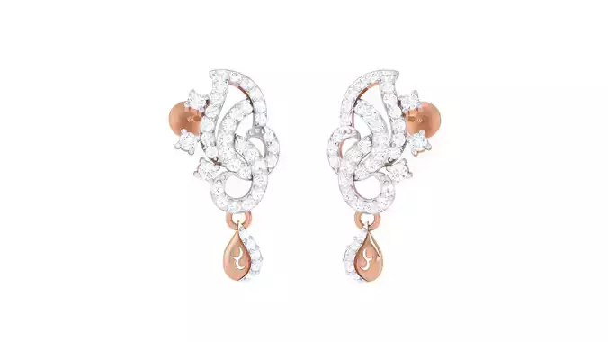 High Jewelry Diamond Earrings 3dm stl renders details