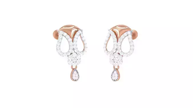 High Jewelry Diamond Earrings 3dm stl renders details