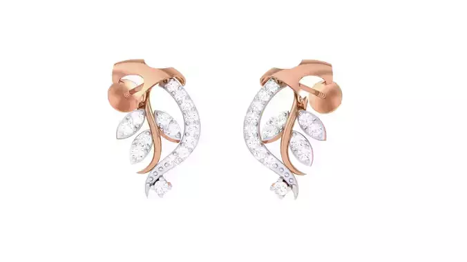 High Jewelry Diamond Earrings 3dm stl renders details