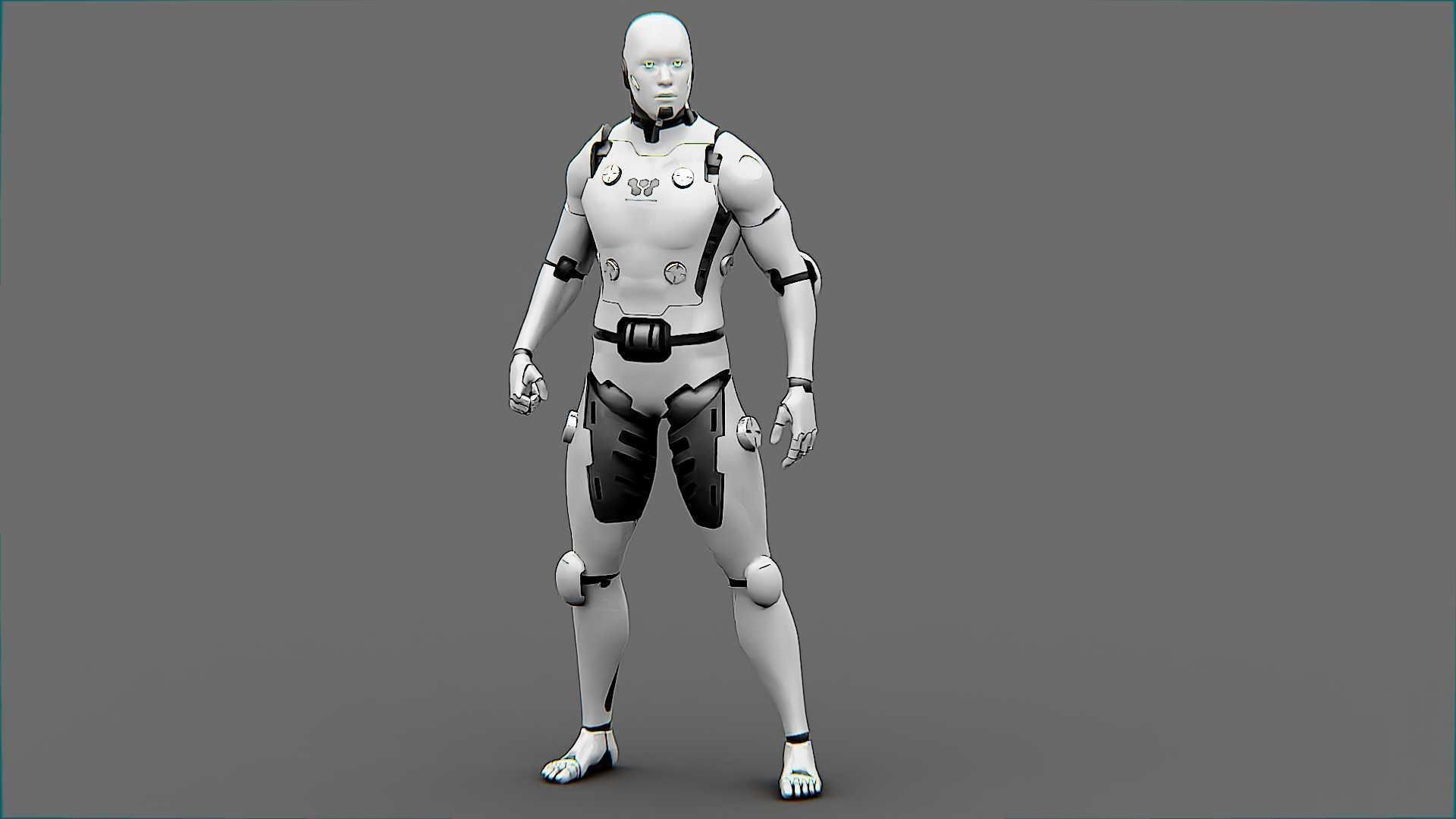 META HUMAN BOT-B Rigged for Unreal Engine - Unity - MIXAMO  3D model_3