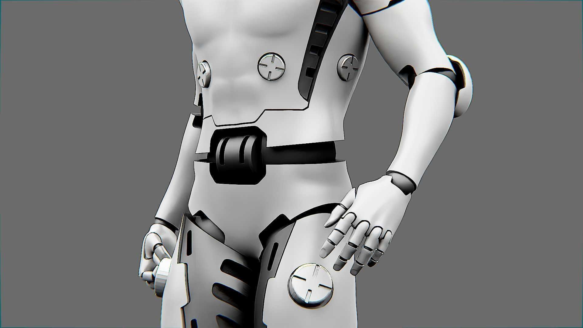 META HUMAN BOT-B Rigged for Unreal Engine - Unity - MIXAMO  3D model_19