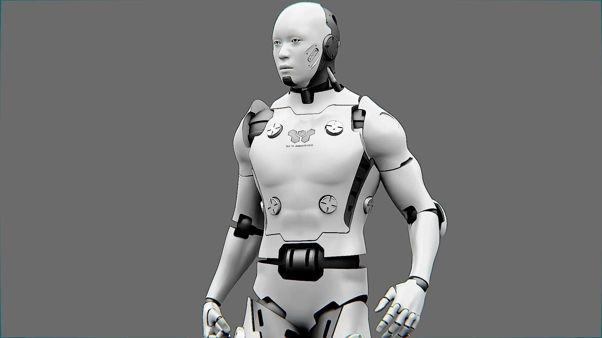 META HUMAN BOT-B Rigged for Unreal Engine - Unity - MIXAMO  3D model_14