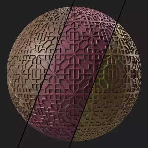 Wood Materials 28- Ornament Wooden Panel - Seamless PBR