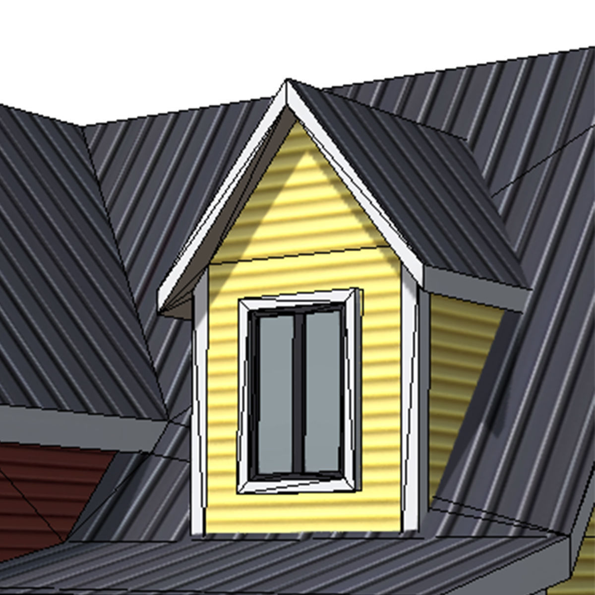 American Style Cottage - Town House Model Low-poly 3D model_7