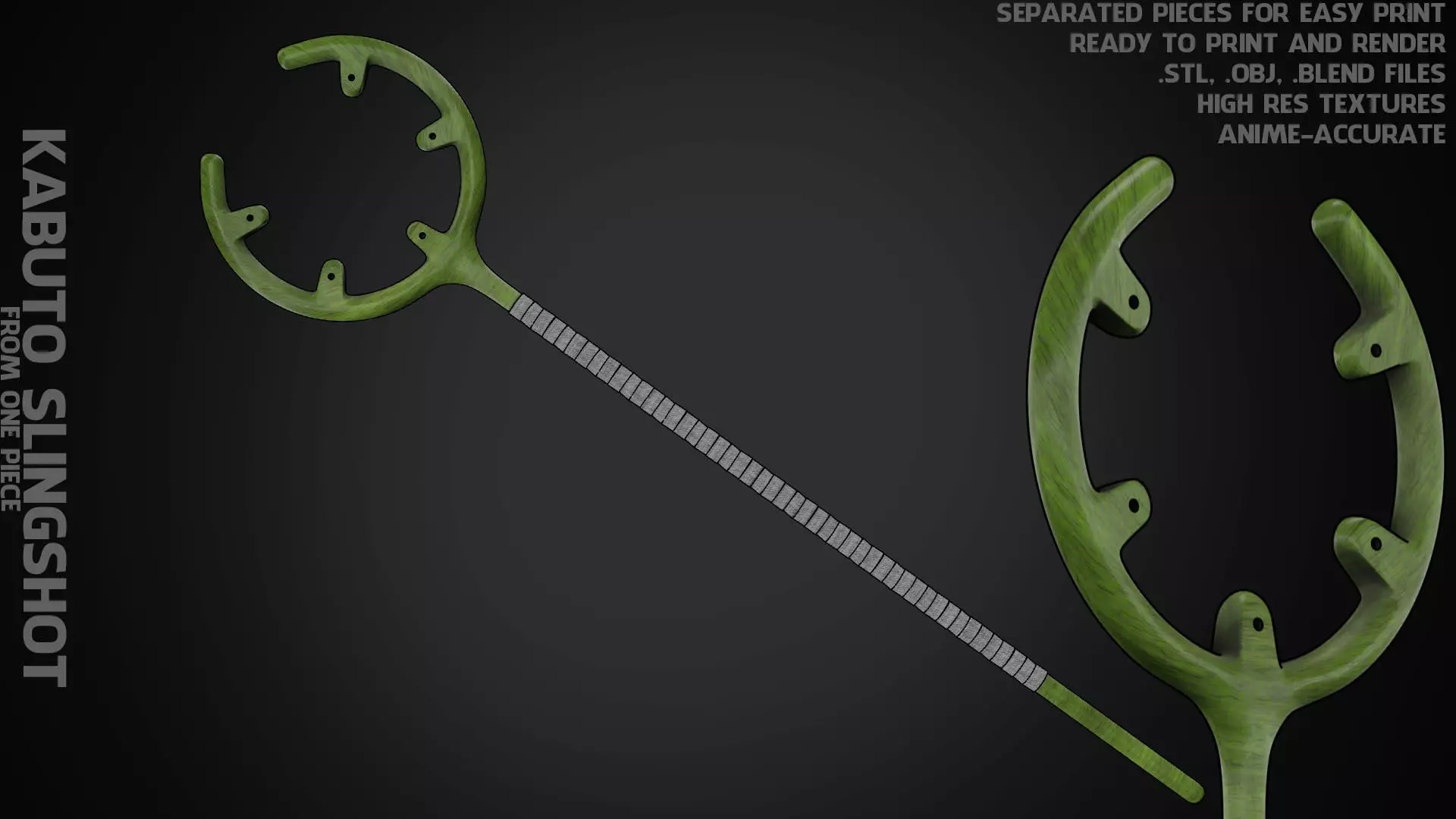 One Piece Usopp Kabuto Slingshot for Cosplay 3D print model_0