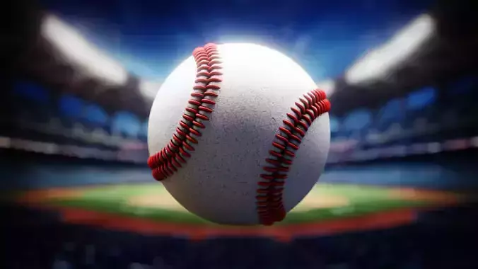 Procedural Baseball 3D Model - Realistic Red Stitching