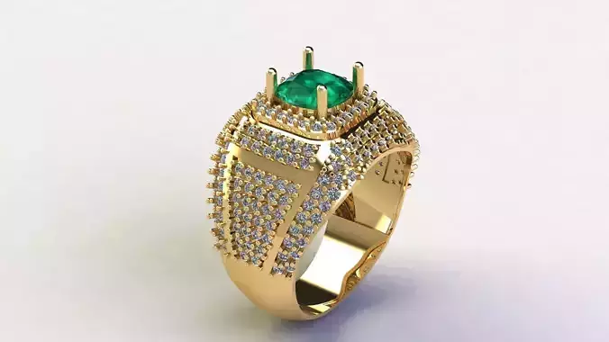 Gents Diamond Ring 3dm render 3D print model