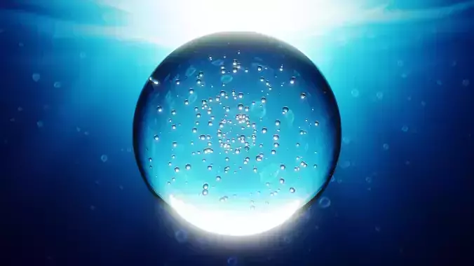 Realistic Bubble Sphere - Underwater Particle Effect 3D model