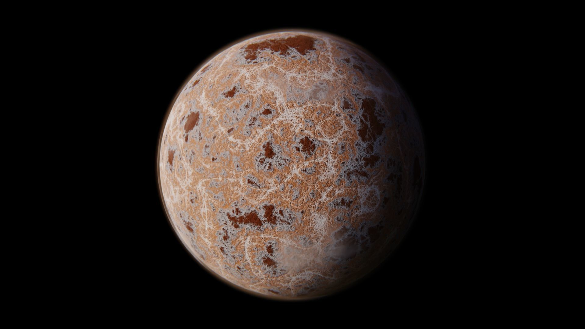 Procedural Desert Planet - Realistic Space Scene 3D Model 3D model_2