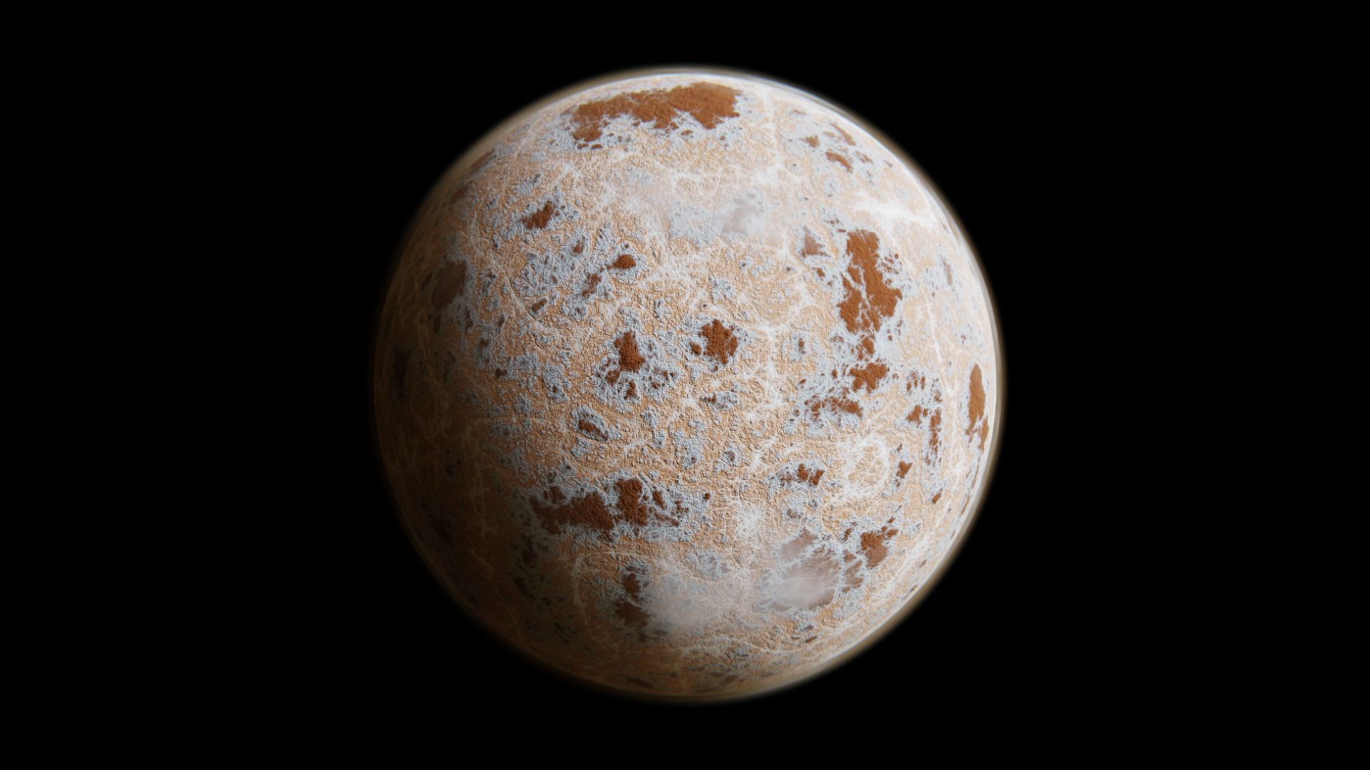 Procedural Desert Planet - Realistic Space Scene 3D Model 3D model_3