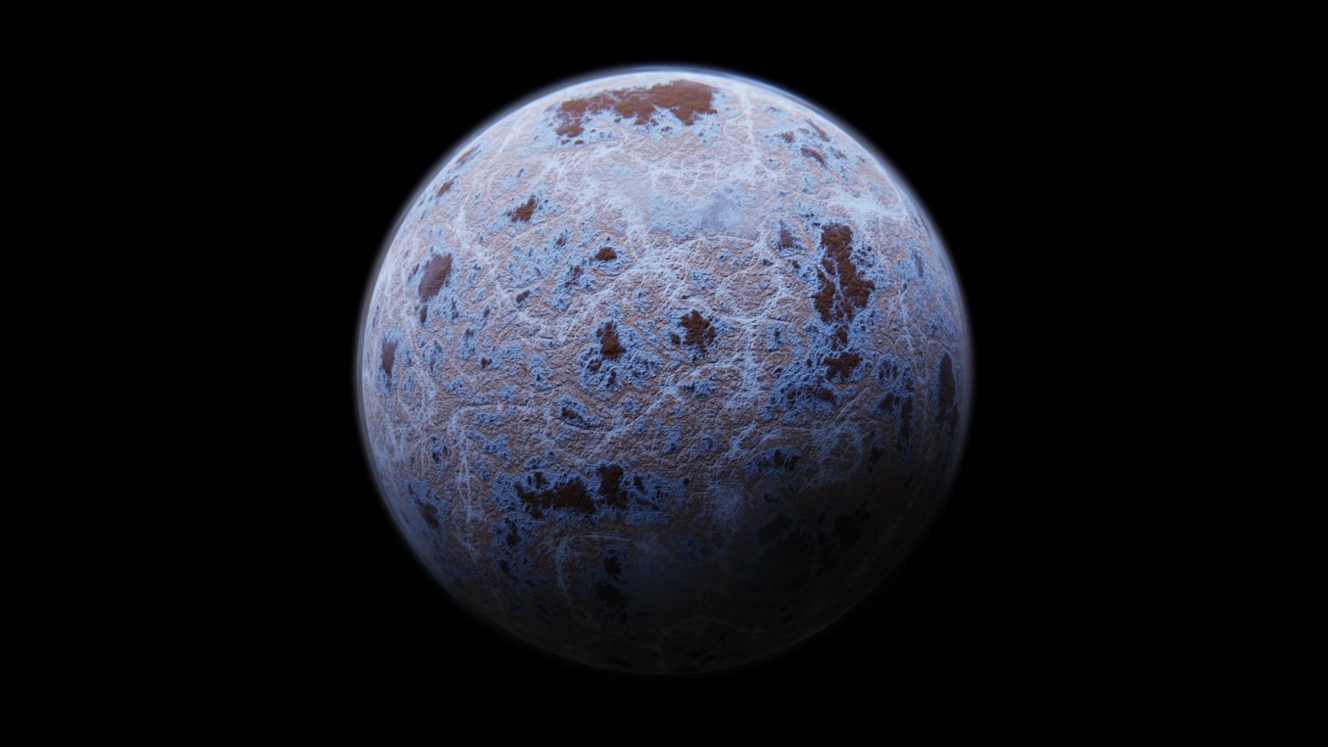 Procedural Desert Planet - Realistic Space Scene 3D Model 3D model_1
