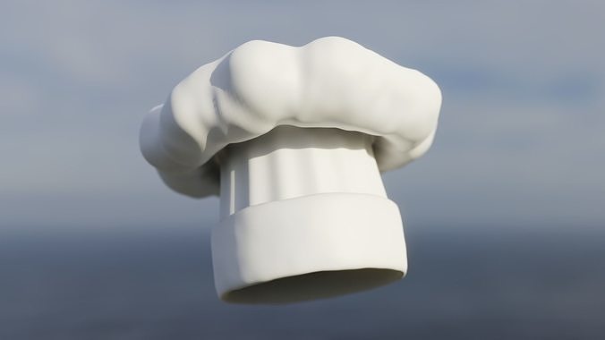 Stylized Chef Hat - Cartoon Kitchen Prop 3D Model 3D model 3