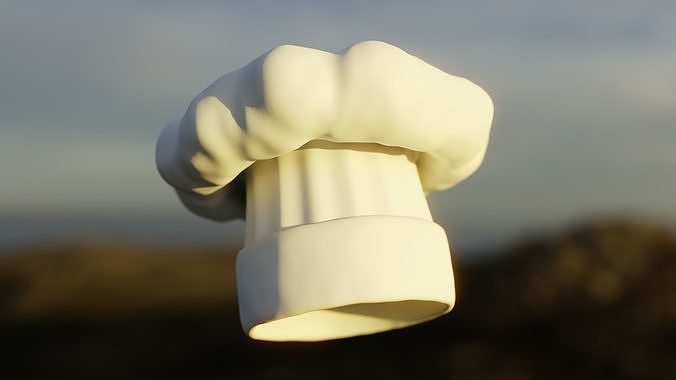 Stylized Chef Hat - Cartoon Kitchen Prop 3D Model 3D model 2