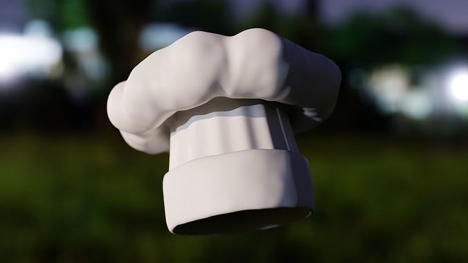 Stylized Chef Hat - Cartoon Kitchen Prop 3D Model 3D model 4