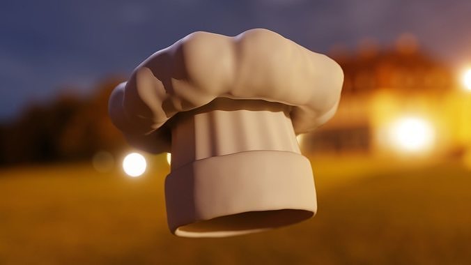 Stylized Chef Hat - Cartoon Kitchen Prop 3D Model 3D model 5