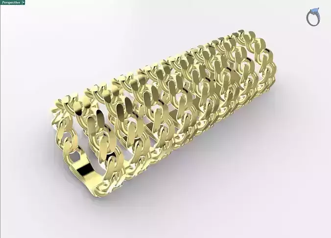 Cuban Link Chain Ring 3D print model