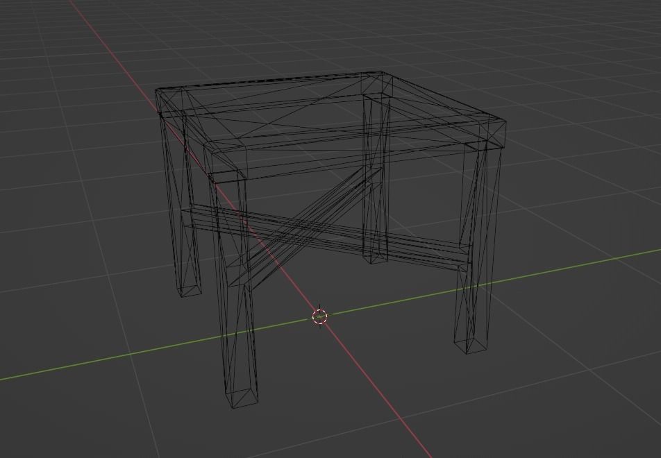 Wooden End Tables Low-poly 3D model_2