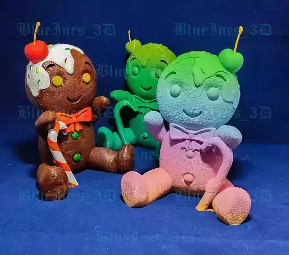 GINGERBREAD BOY WITH CHERRY EASY TO PRINT 3D print model GINGERBREAD BOY WITH CHERRY EASY TO PRINT 3D print model