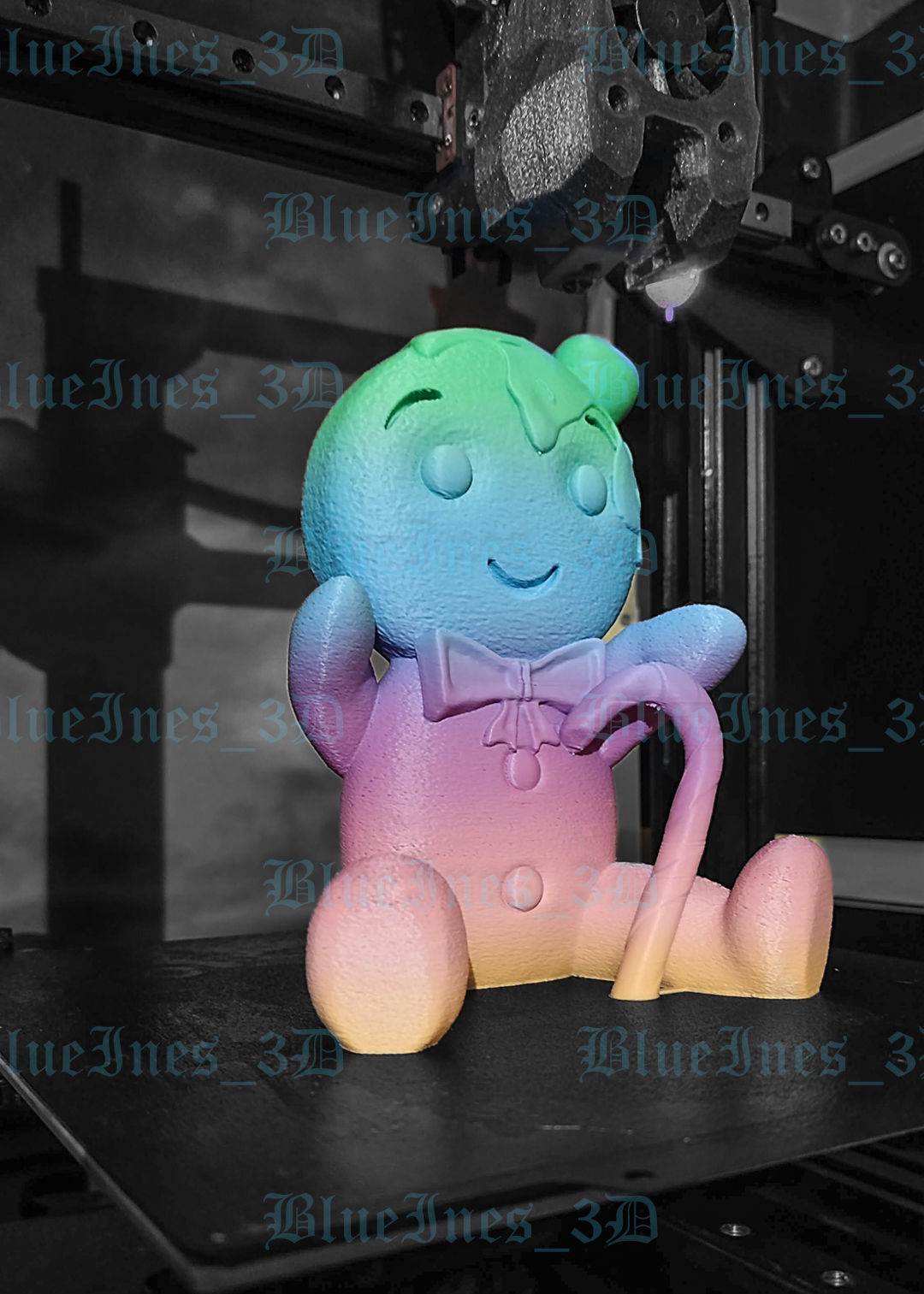 GINGERBREAD BOY WITH CHERRY EASY TO PRINT 3D print model_2