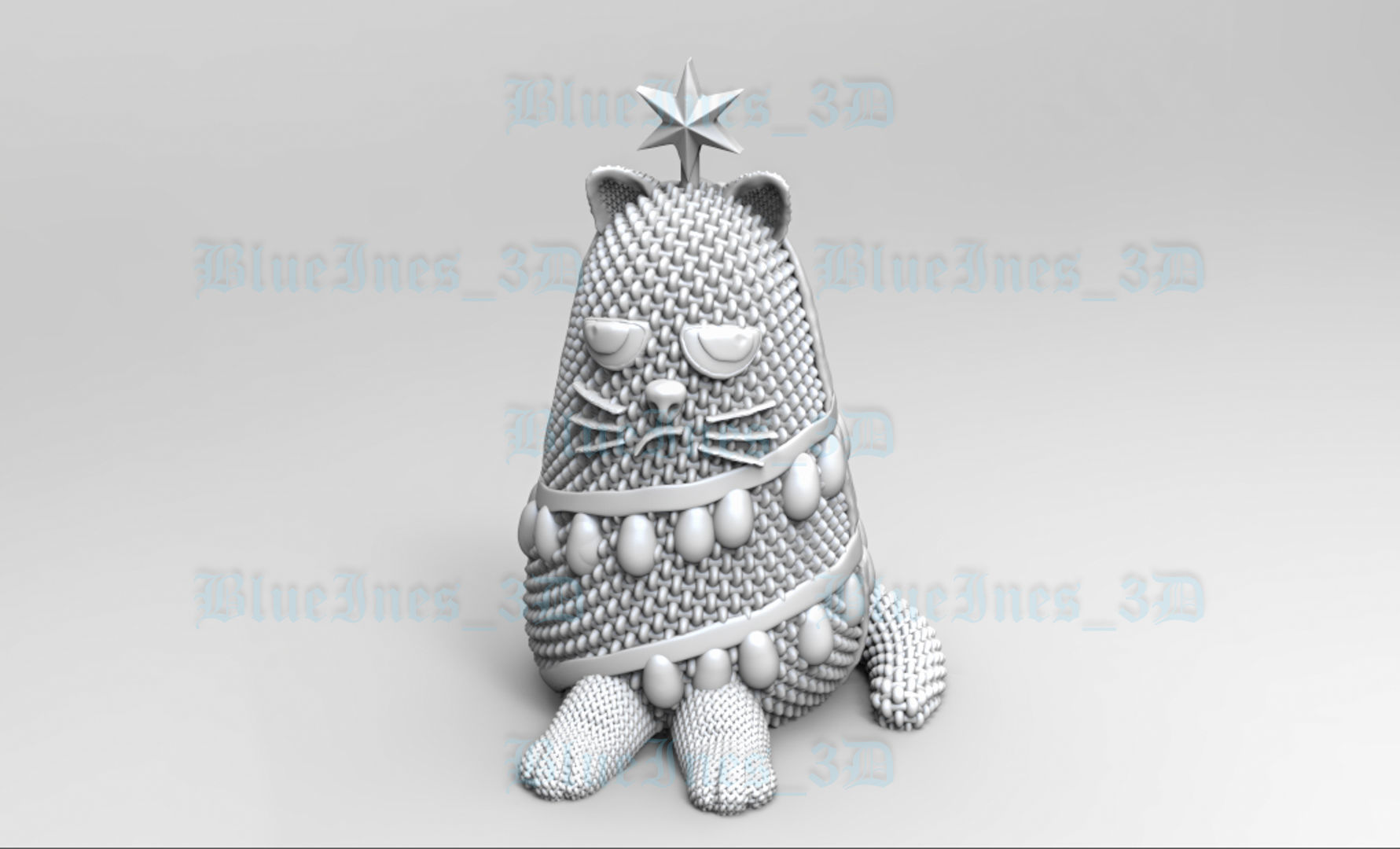 CHRISTMASS TREE CROCHET CAT 3D print model_4