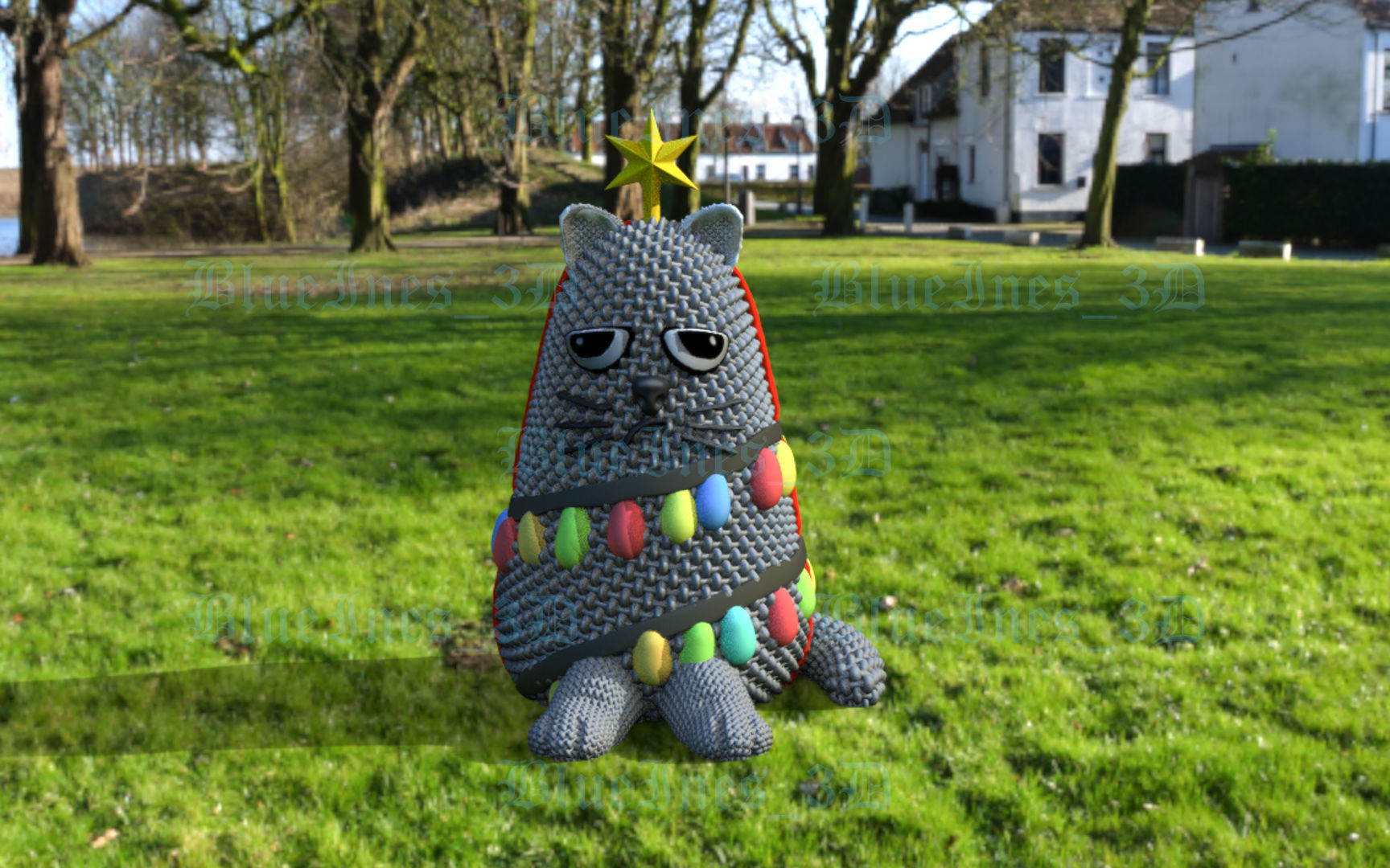 CHRISTMASS TREE CROCHET CAT 3D print model_2